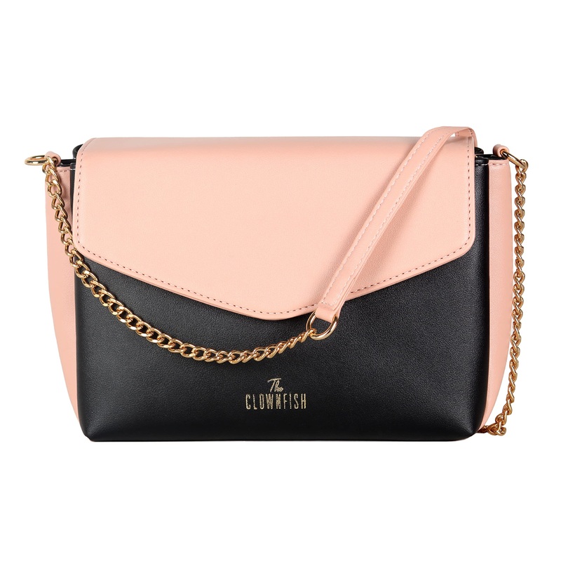THE CLOWNFISH Annabelle Handbag for Women Office Bag Ladies Shoulder Bag Tote For Women College Girls (Pink)