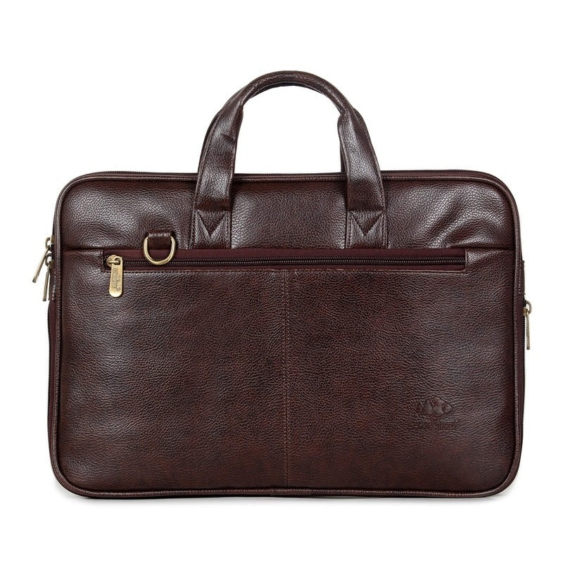 THE CLOWNFISH Cadmus Faux Leather Laptop Messenger Bag - Expandable, Water Resistant | 15.6 inch | Blue
