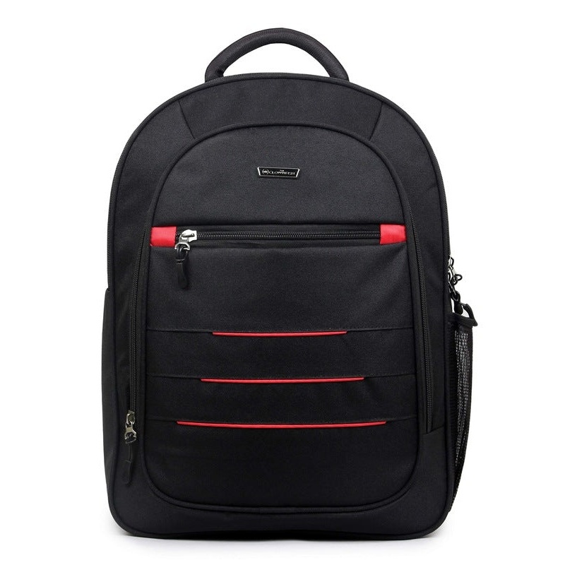 THE CLOWNFISH Finisher 27 Litre Black School Backpack - Water Resistant | 3 Compartments | Black
