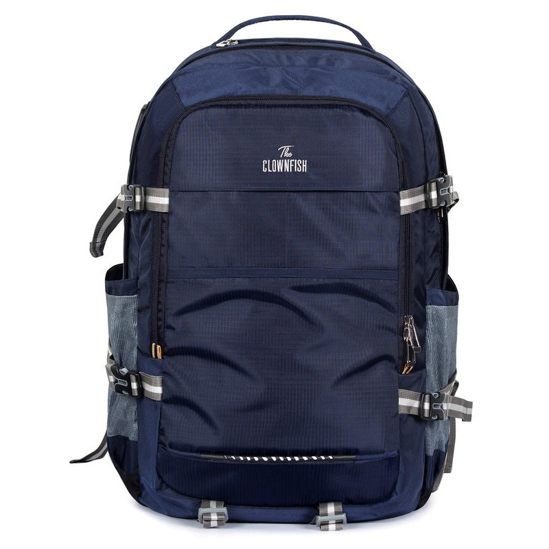 THE CLOWNFISH Mission 48 Litres Polyester Travel Backpack for Outdoor Sport Camp Hiking Trekking Bag Camping Rucksack Bagpack Bags (Navy Blue)
