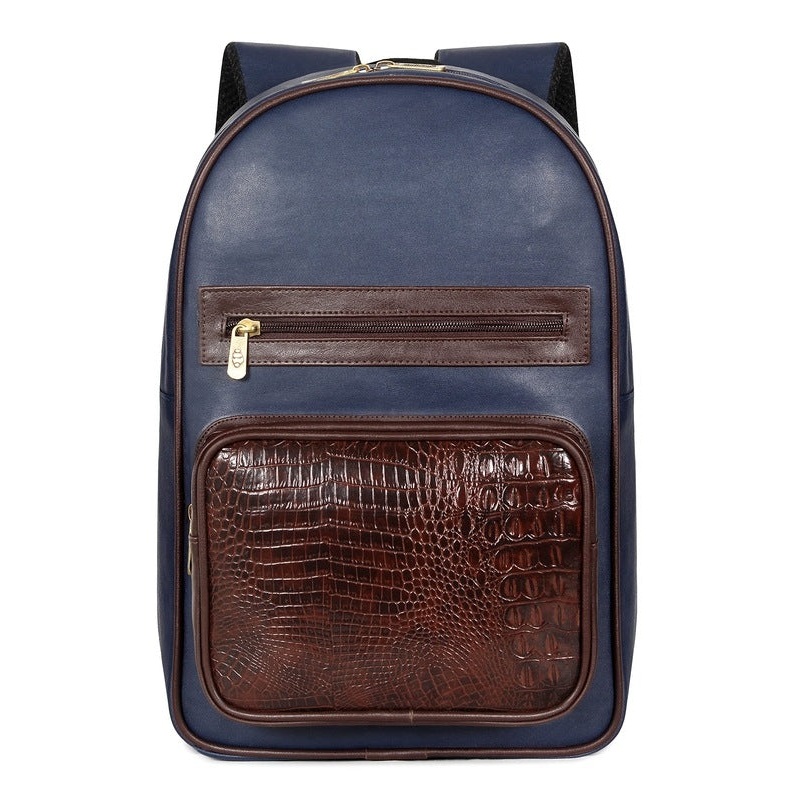 THE CLOWNFISH Sapphire Faux Leather 15 Litres Unisex Travel Laptop Backpack for 14 inch Laptops (Blue)