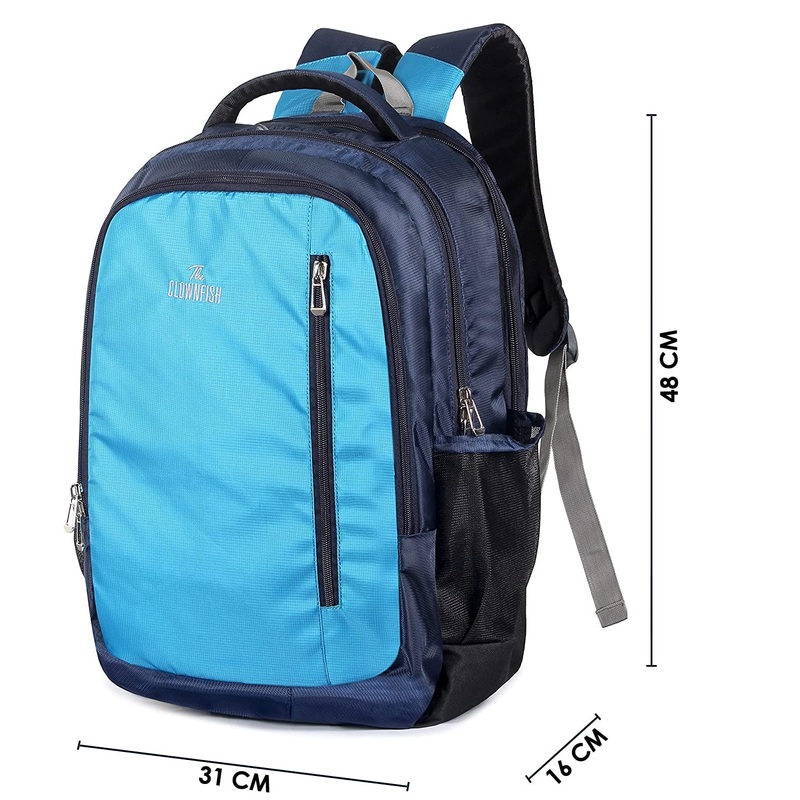 THE CLOWNFISH Sini 23 Litres Polyester Unisex Casual Travel Backpack (Royal Blue)