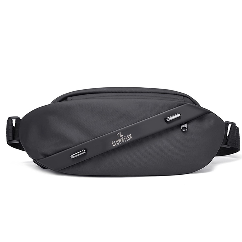 THE CLOWNFISH Water Resistant Unisex Sling Bag - Multipurpose Storage | 3L | Black