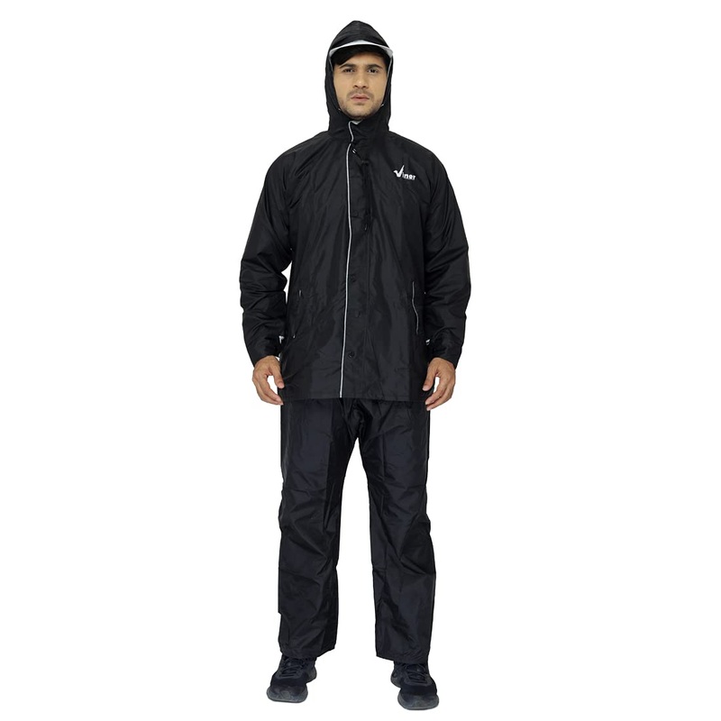 Men's Raincoat - Waterproof, Reversible, Adjustable Hood | Casual | XXXL | Black