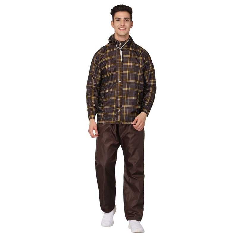 THE CLOWNFISH Men's Solid A-Line Raincoat (MAJESTIC-XL-BR_Majestic Brown_XL)