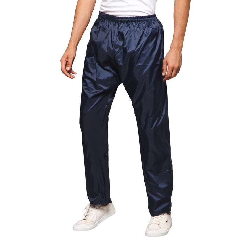THE CLOWNFISH Napoleon Series Men's Waterproof Nylon Reversible Rain Pant Trouser. Packed in Printed Plastic Pouch wth Rope (Blue, X-Large)