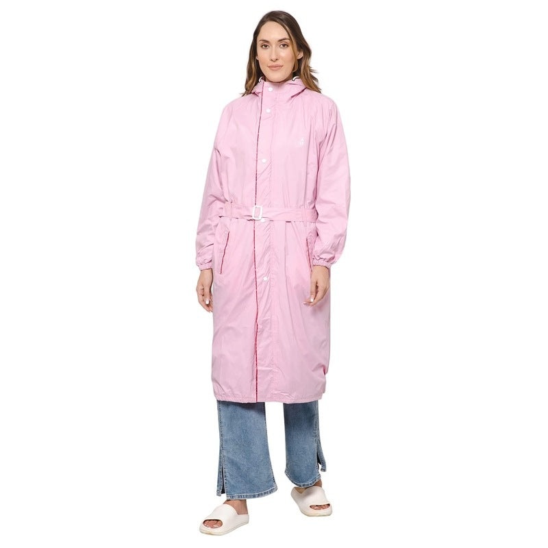 THE CLOWNFISH Raincoat for Women - Waterproof, Reversible | Adjustable Hood | X-Large | Drizzle Diva Barbie Pink