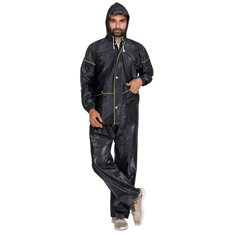 THE CLOWNFISH Unisex Raincoat (SAMSON-XXL-BL_Samson Black_2XL)