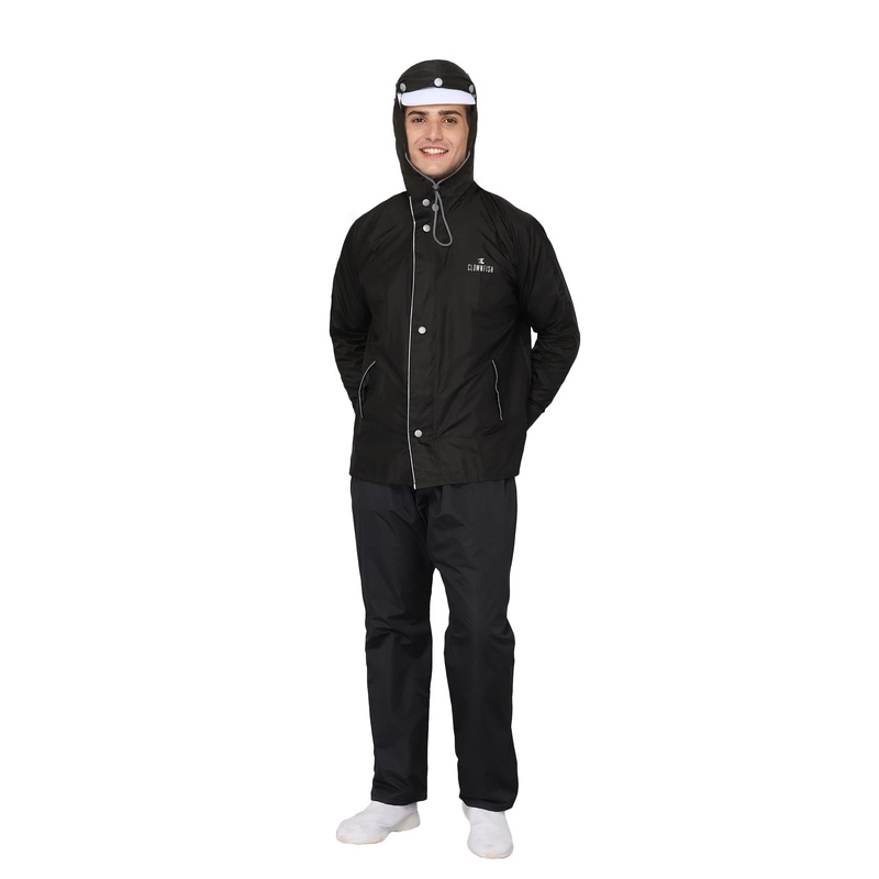 THE CLOWNFISH Viner Pro Series Reversible Waterproof Double Layer Mens Raincoat (Brown, XXL-Size)