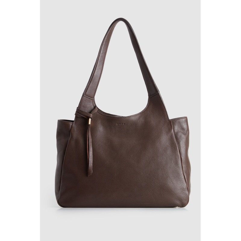 Clara Leather Charm Tote Bag