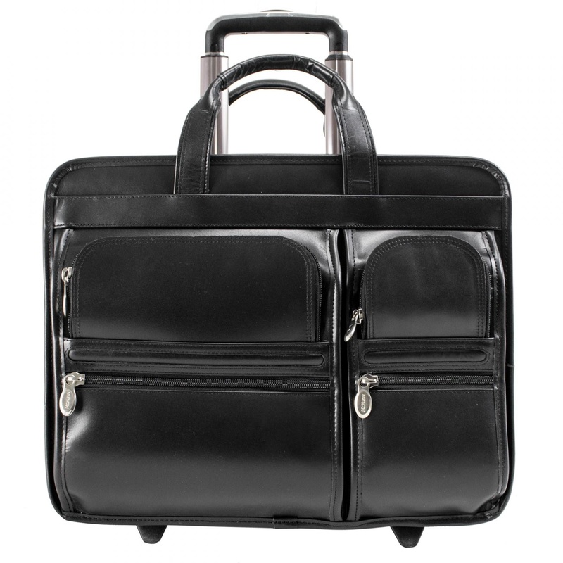 Tribeca 15.6" Leather Wheeled Laptop Briefcase