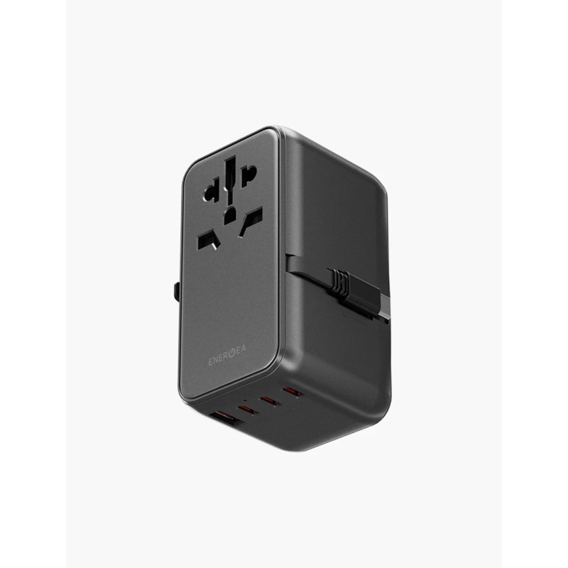 Energea TravelWorld GaN85 | 85W Travel Adapter w/ 80cm USB-C Cable - Gunmetal