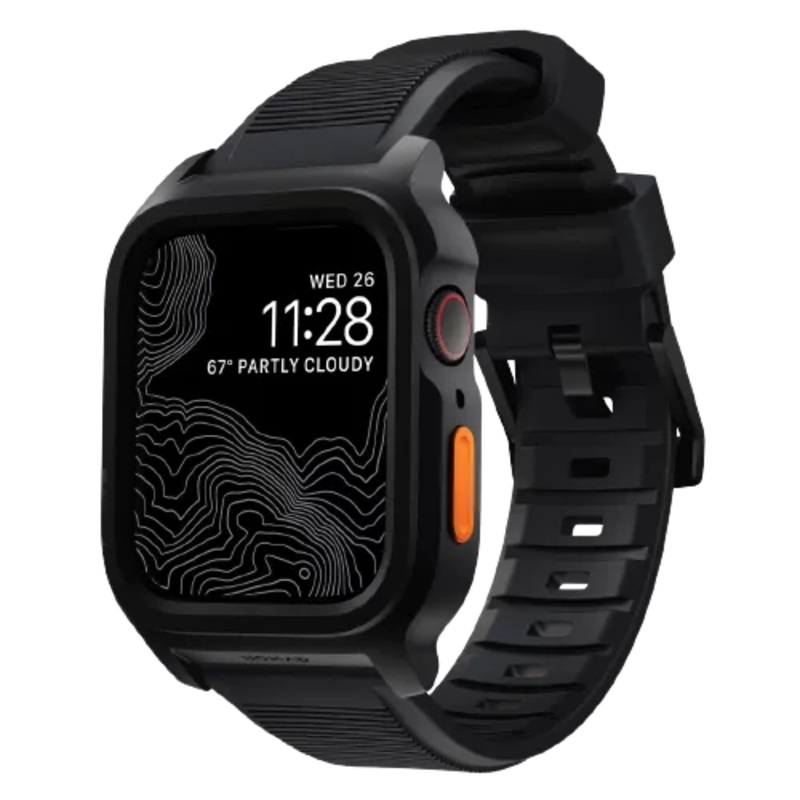 Nomad Rugged Case (Case & Band) for Apple Watch 45/44mm - Black