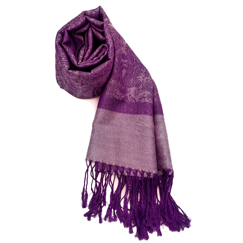 Pashmina Lilac/White
