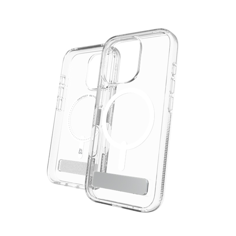 ZAGG Crystal Palace Snap Case for iPhone 16 Series with Kickstand - Clear
