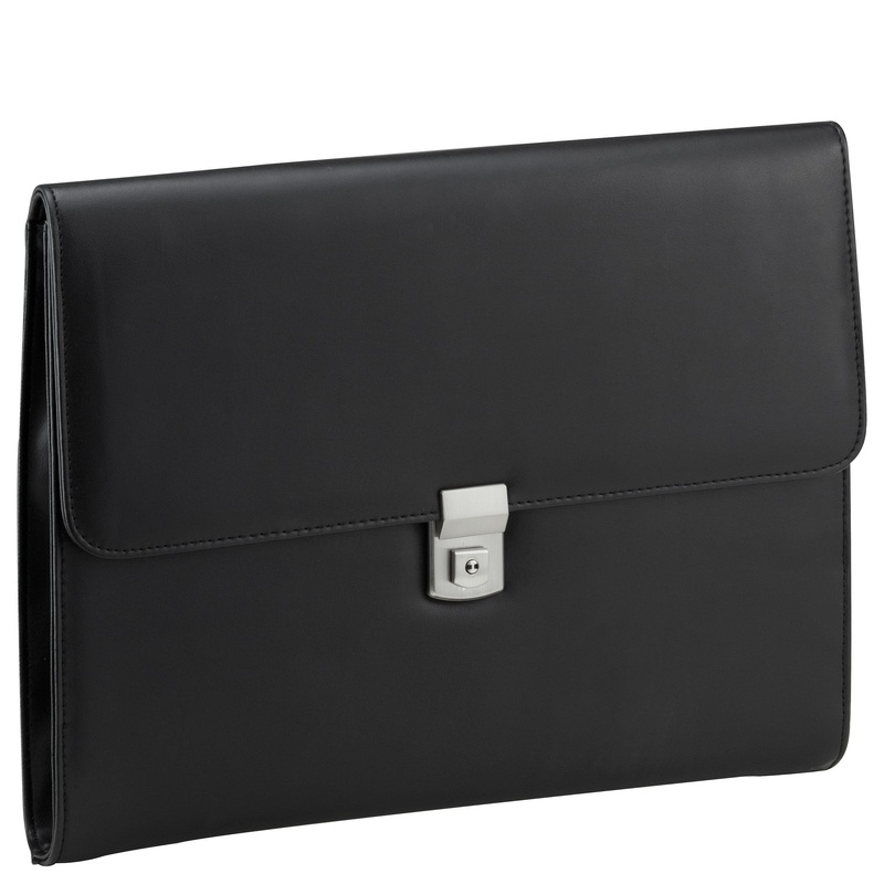 D&N Easy Business Konferenzmappe feingenarbtes PU mit Organizer 36 cm (schwarz)