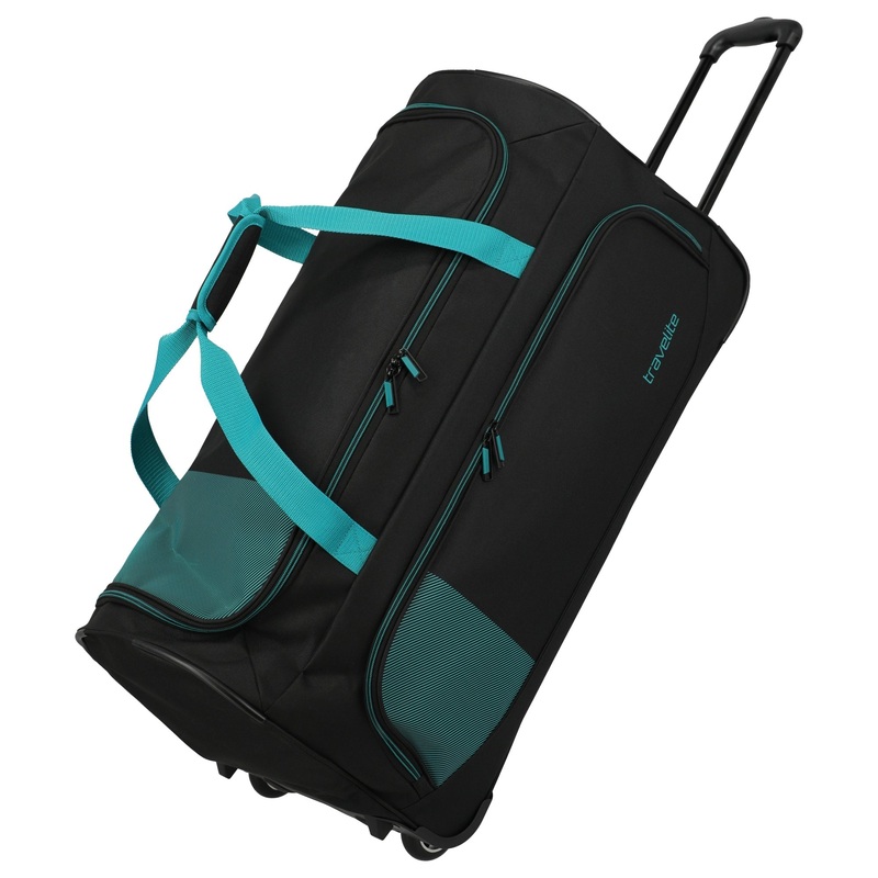 Travelite Basics Fresh - Rollenreisetasche 89L 71 cm (schwarz/petrol)