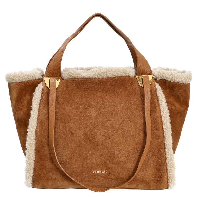 Coccinelle Oliver Eco Shearling - Shopper 35 cm (natural/cuir)