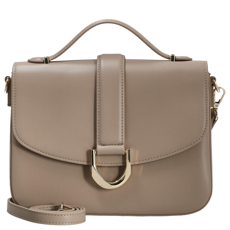 Seidenfelt Nellim - Henkeltasche 25.5 cm (smooth taupe/gold)