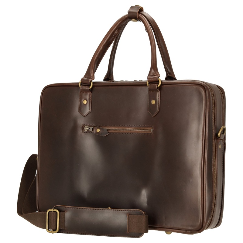 Buckle & Seam Albert - Aktentasche XL 41 cm (brown/blue)