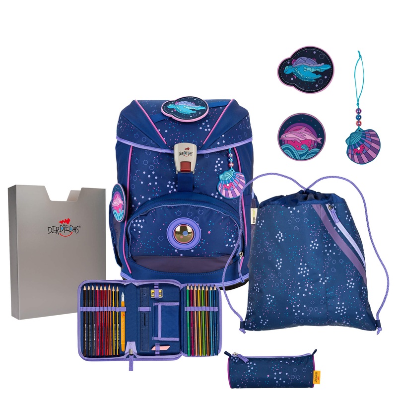 DerDieDas ErgoFlex - Schulranzen Set 5tlg. 800g (Deep Ocean)