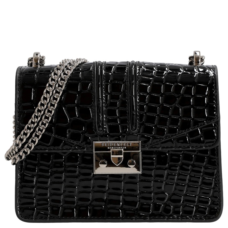 Seidenfelt Roros - Schultertasche 21 cm (croco print black)