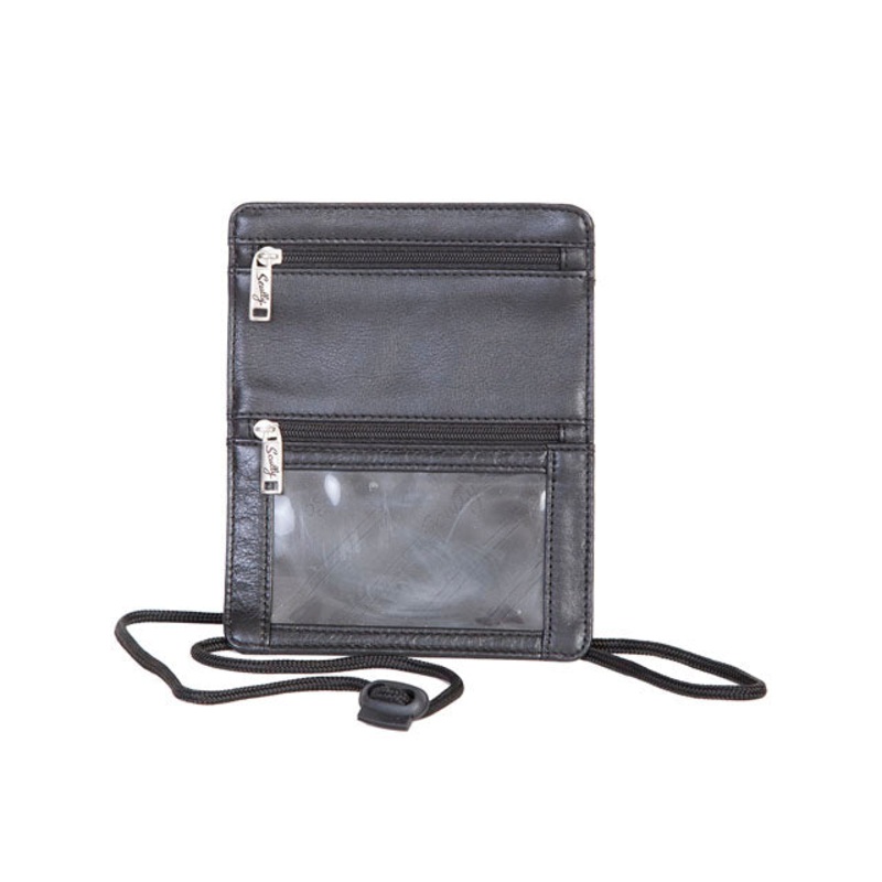 Leather Airport ID Holder -Black