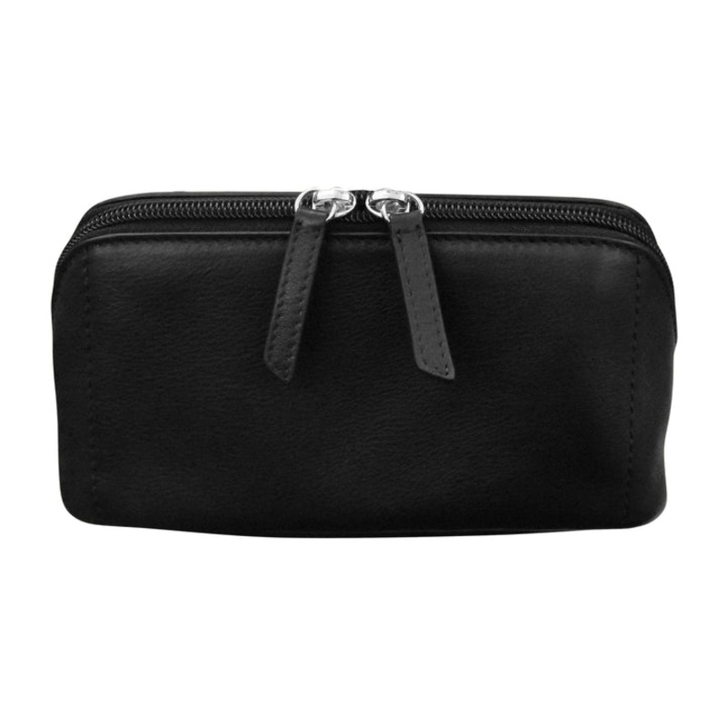 Leather Diamond Zip Makeup Bag
