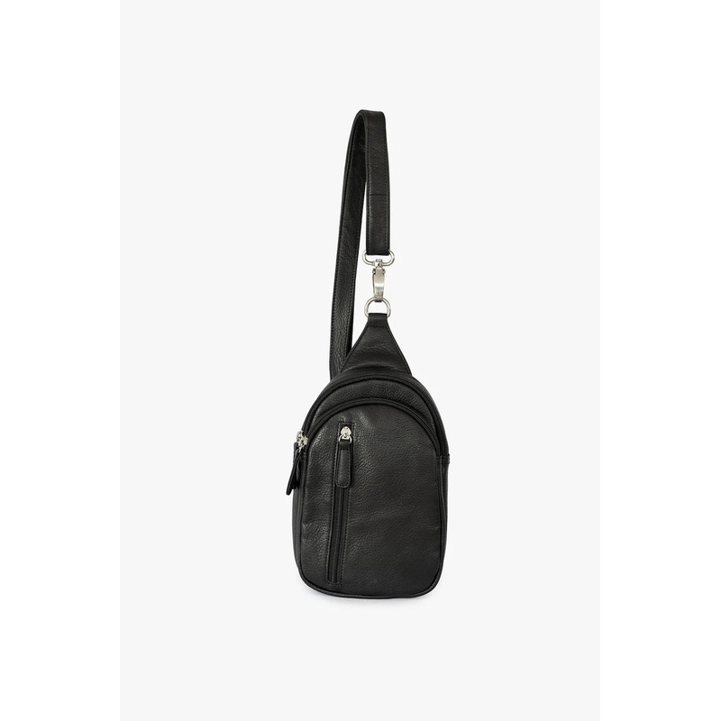 Sasha Leather Crossbody/Sling -Black