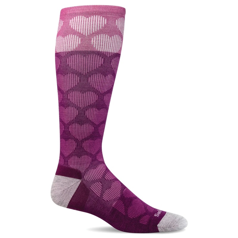 Women's Heart Throb Compression Socks-violet: M/L