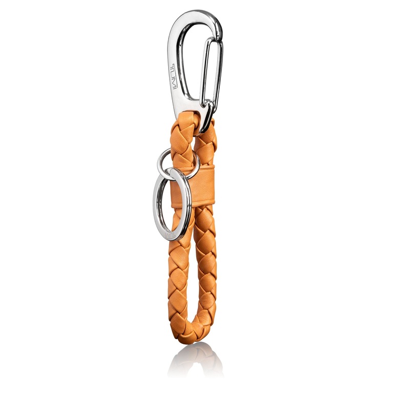 TUMI Key Fob Men's Braided Key Fob Tan