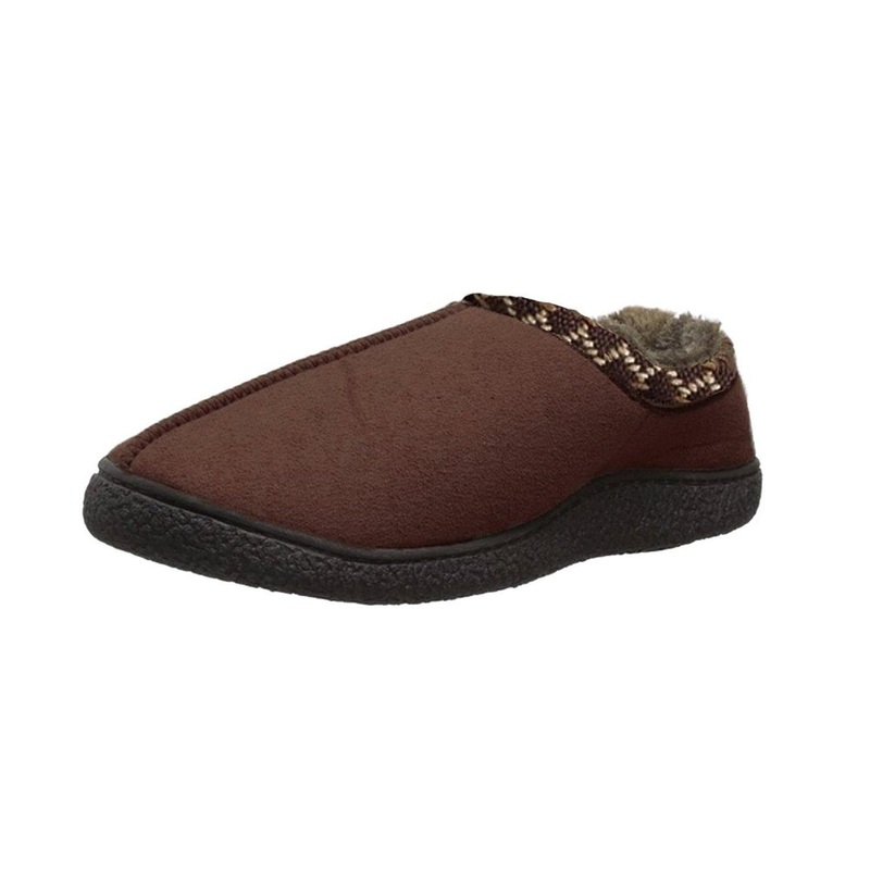 Totes ISOTONER Men's Microsuede Slip-On Slipper (XX-Large - 13-14, Chocolate)