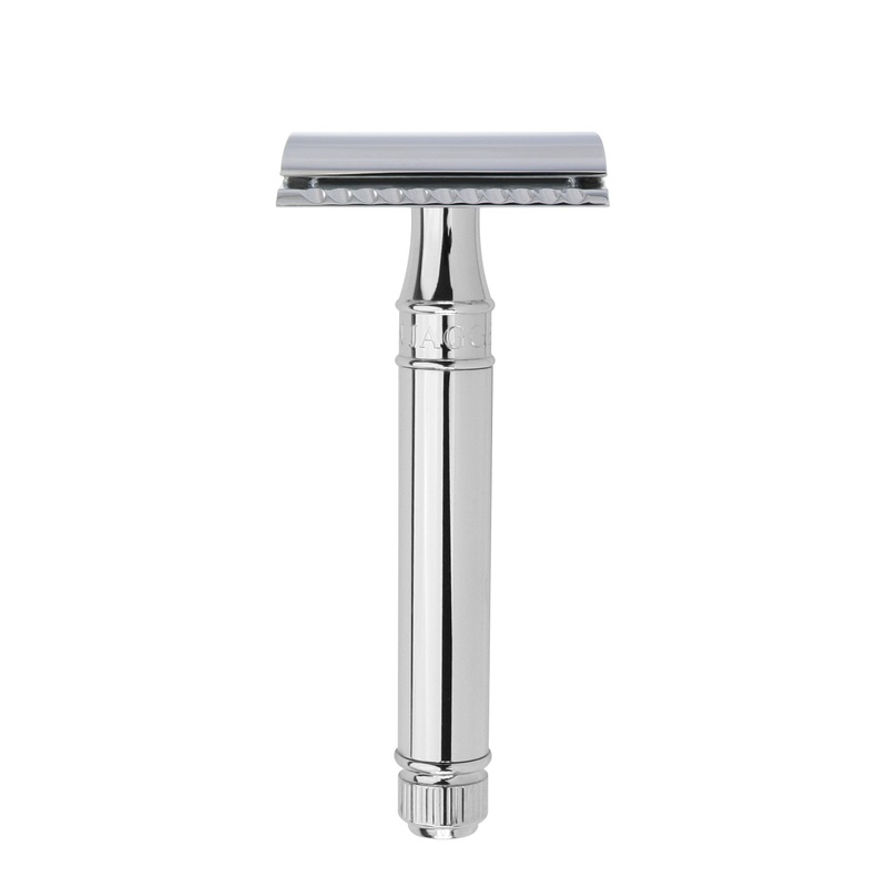 Edwin Jagger Chrome Plated Double Edge Safety Razor Smooth Chrome