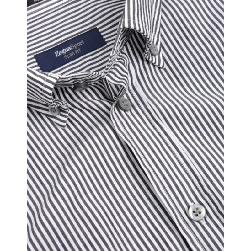 Ermenegildo Zegna Zegan Sport Long-sleeved Shirt with Button Down Collar