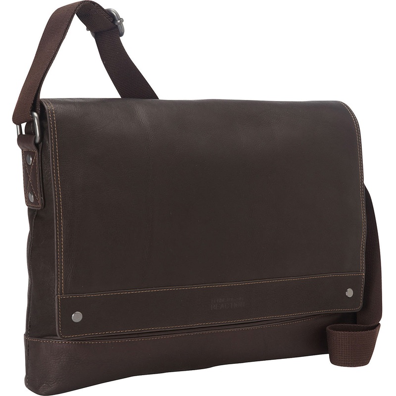 Kenneth Cole Reaction "Mess-Ed The Mark" Slim Single Gusset Flapover Messenger Bag With
