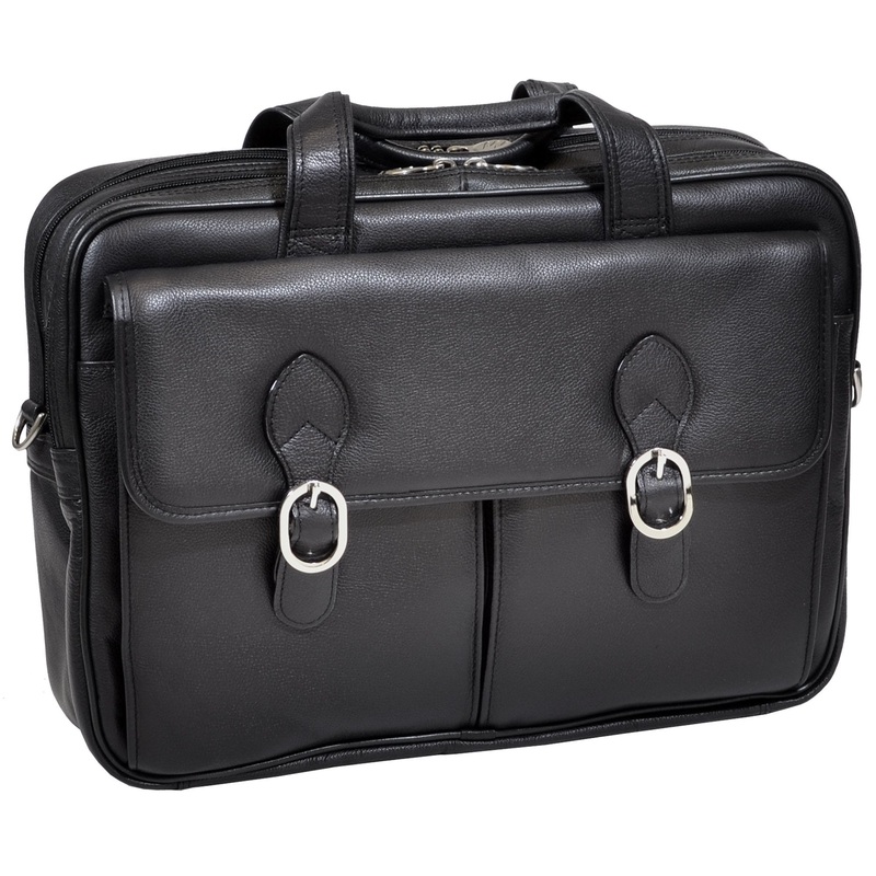 McKlein USA Hyde Park 15" Leather Double Compartment Laptop Briefcase