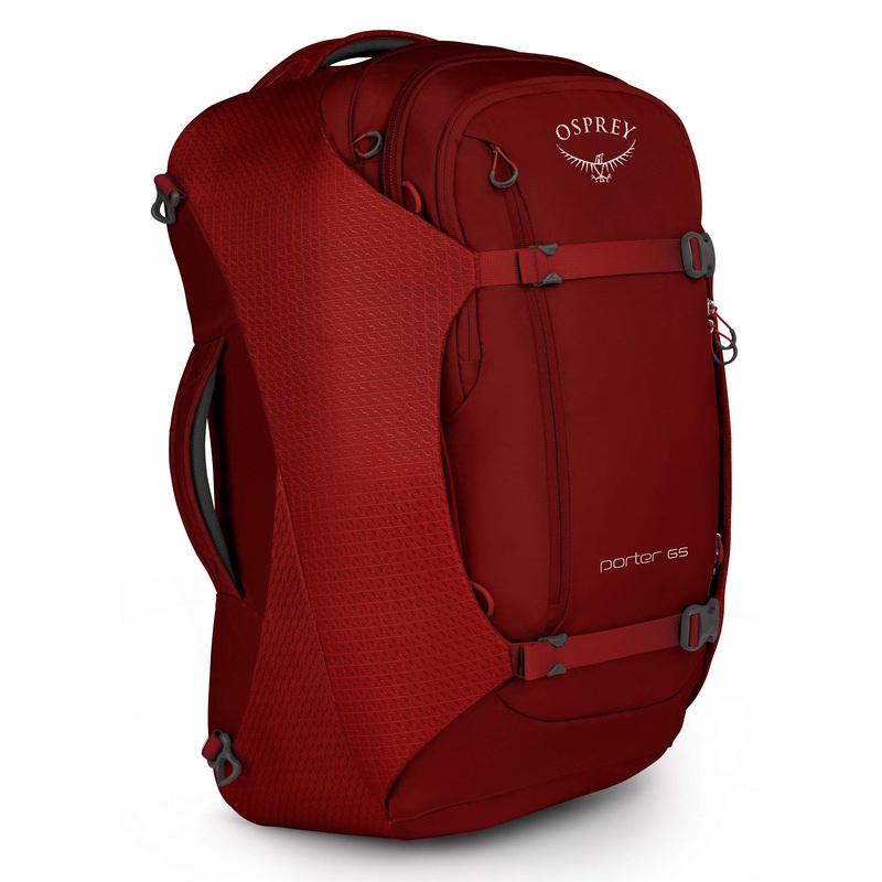 Osprey Packs Packs Porter 65 Travel Backpack, Diablo Red, One Size, Diablo Red, One Size