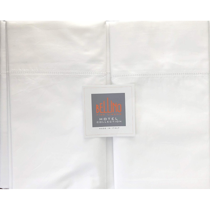 Bellino Hotel Collection Italy Solid White Luxury 4pc Sheet Set 100% Cotton Percale (King)