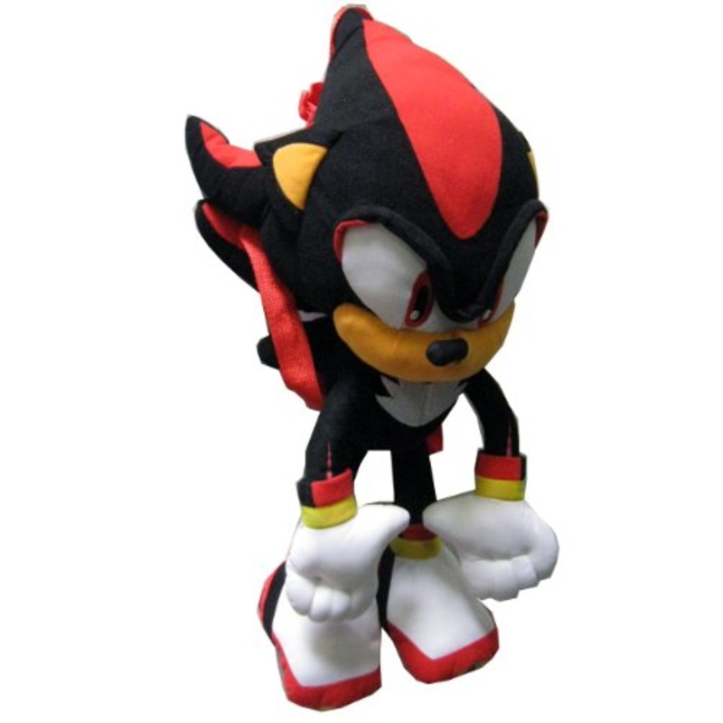 Sonic the Hedgehog Doll Plush Backpack - Shadow Backpack Black (24 Inch)