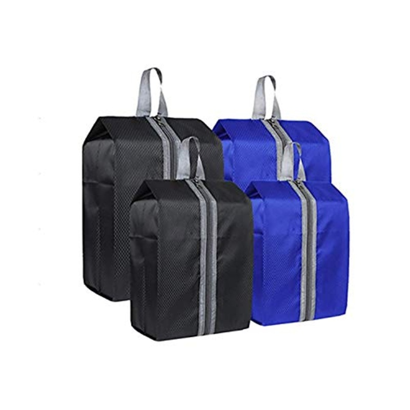 Zmart Portable Travel Shoe Bags with Zipper for Men Waterproof Nylon Traveling Shoe Storage Organizer Packing Cubes 4 Pack