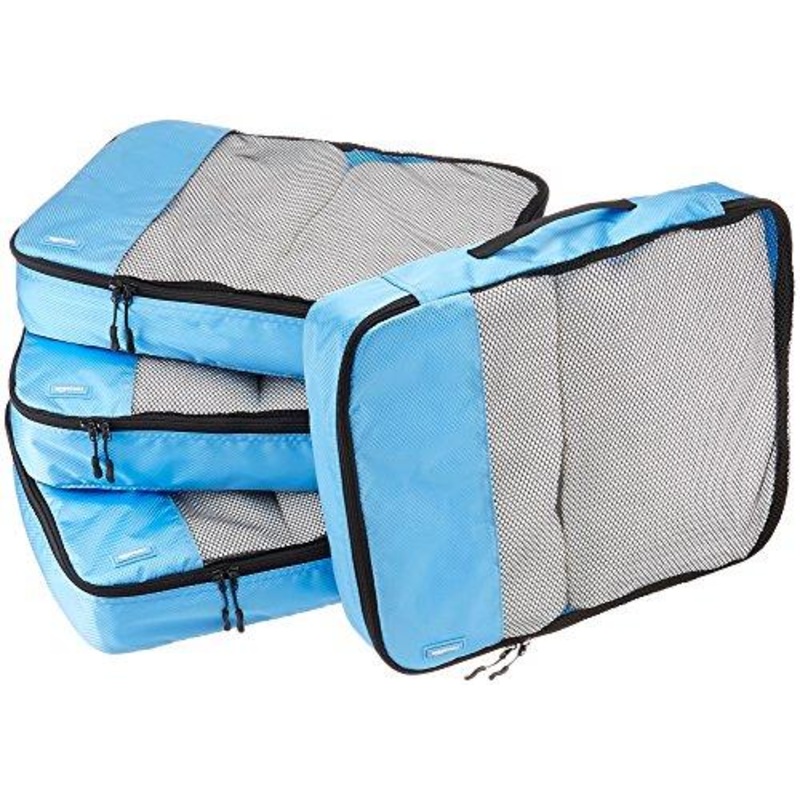 Amazonbasics 4-Piece Packing Cube Set - Large, Sky Blue