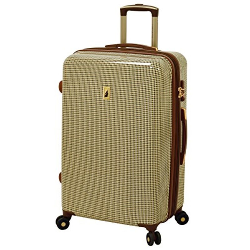 London Fog Cambridge 25" Expandable Hardside Spinner, Olive Plaid