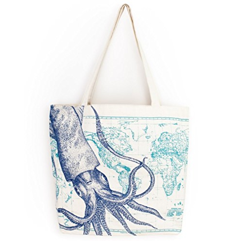 Cognitive Surplus Cephalopod Marine Illustration Tote Bag 10 Oz Recycled Cotton