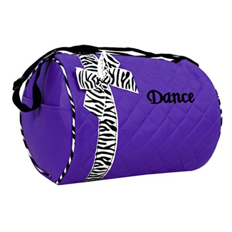 Dance Bag - Quilted Zebra Duffle In Purple