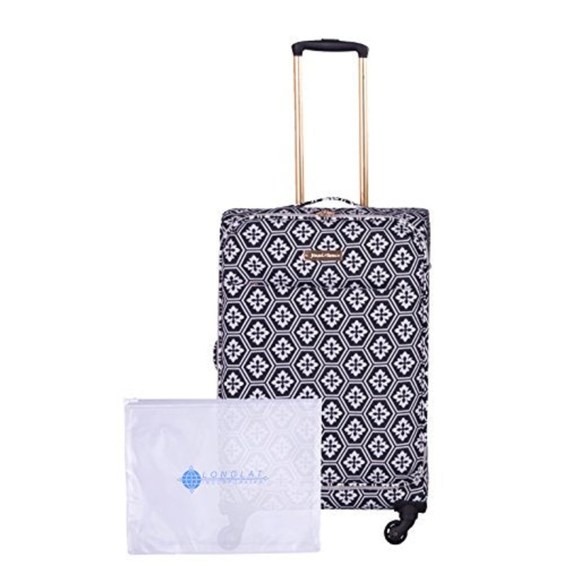 Jenni Chan Adra 2-Piece Set 24" Upright Spinner +311 Bag, Black/White