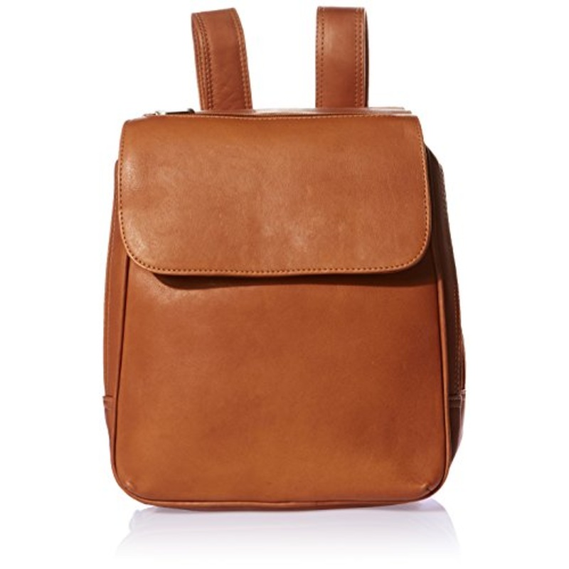 Piel Leather Flap-Over Tablet Backpack, Saddle