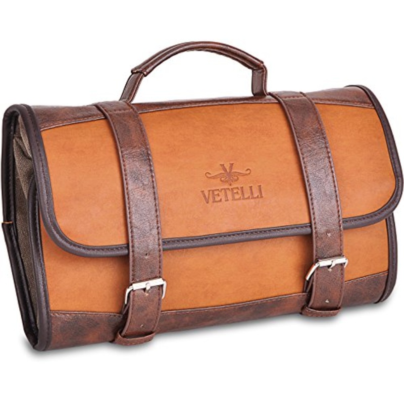 Vetelli Hanging Toiletry Bag For Men - Dopp Kit / Travel Accessories Bag / Great Gift