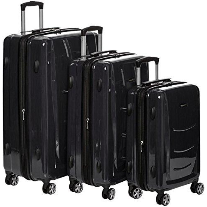 Amazonbasics Hardshell Spinner, 3 Piece Set - 20", 24", 28", Slate Grey