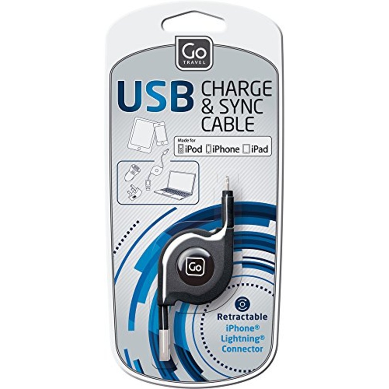 Design Go Lightning Retractable Cable (Apple Certified), Black