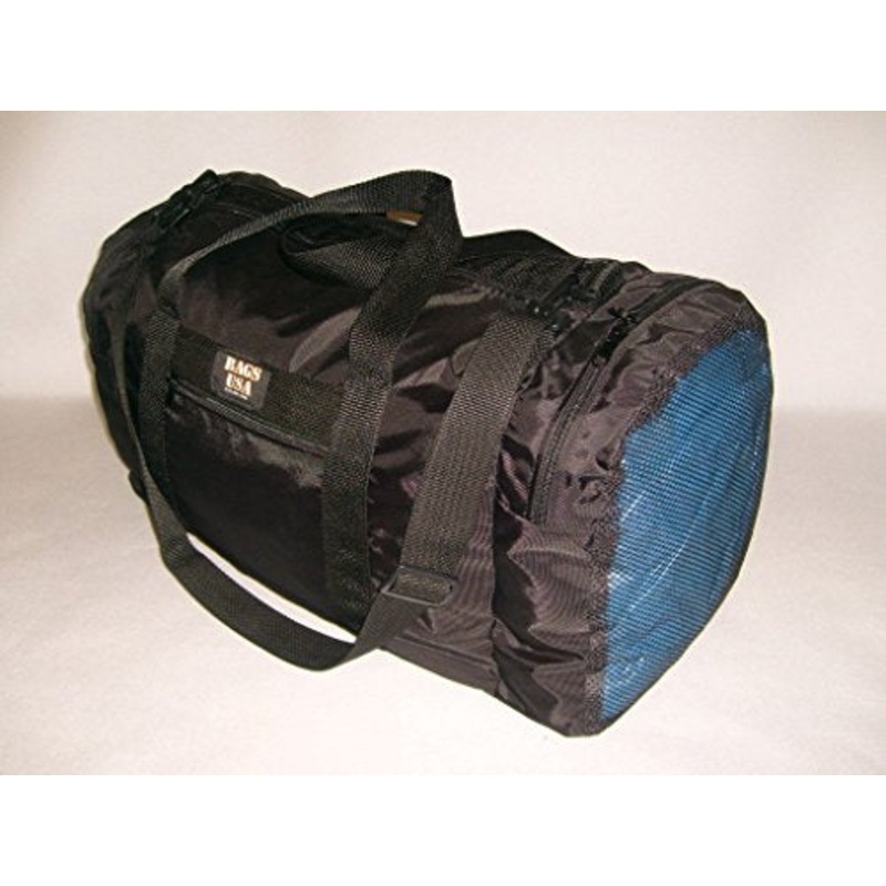 Duffle Bag Wet And Dry With 1 End Compartment Mesh,Front Pocket,Made In Usa (Black)